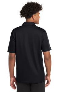 Sport-Tek PosiCharge Active Textured Colorblock Polo - Black/ Grey Back
