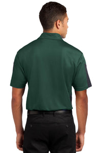 Sport-Tek PosiCharge Active Textured Colorblock Polo - Forest Green/ Grey Back