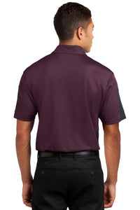 Sport-Tek PosiCharge Active Textured Colorblock Polo - Maroon/ Grey Back