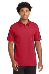 Sport-Tek PosiCharge Active Textured Colorblock Polo - True Red/ Grey