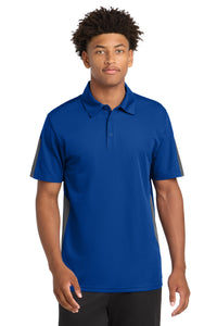 Sport-Tek PosiCharge Active Textured Colorblock Polo - True Royal/ Grey