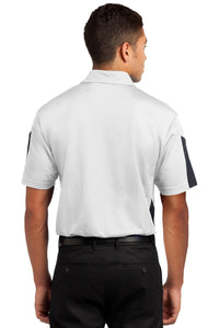 Sport-Tek PosiCharge Active Textured Colorblock Polo - White/ Grey Back