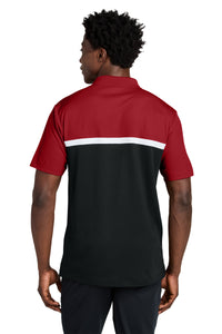 Sport-Tek UV Micropique Colorblock Polo ST741 - Deep Red/ Black/ White Back