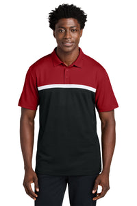 Sport-Tek UV Micropique Colorblock Polo ST741 - Deep Red/ Black/ White