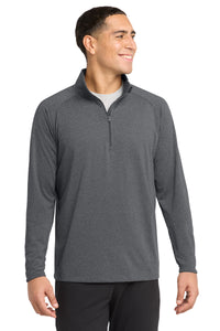 Sport-Tek Sport-Wick Stretch 1/4-Zip Pullover - Charcoal Grey Heather