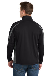 Sport-Tek Sport-Wick Stretch 1/4-Zip Colorblock Pullover - Black/ Charcoal Grey Back