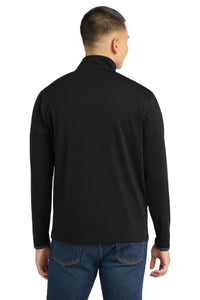 Sport-Tek Sport-Wick Stretch Contrast Full-Zip Jacket - Black/ Charcoal Grey Back