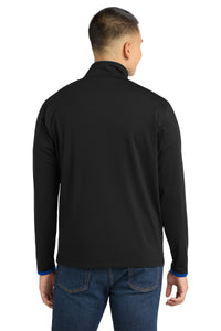 Sport-Tek Sport-Wick Stretch Contrast Full-Zip Jacket - Black/ True Royal Back