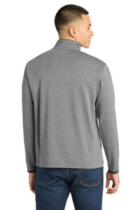 Sport-Tek Sport-Wick Stretch Contrast Full-Zip Jacket - Charcoal Grey Heather/ Charcoal Grey Back