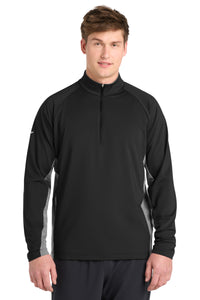 Sport-Tek Sport-Wick Stretch Contrast 1/4-Zip Pullover - Black/ Charcoal Grey Heather