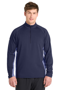 Sport-Tek Sport-Wick Stretch Contrast 1/4-Zip Pullover - True Navy/ True Navy Heather