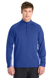 Sport-Tek Sport-Wick Stretch Contrast 1/4-Zip Pullover - True Royal/ True Royal Heather
