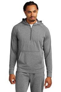 Sport-Tek Sport-Wick Stretch 1/2-Zip Hoodie ST856 - Charcoal Grey Heather