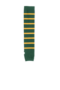DISCONTINUED Sport-Tek Striped Arm Socks - Forest Green/ Gold