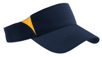 Sport-Tek Dry Zone Colorblock Visor - True Navy/ Gold