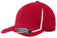 Sport-Tek Flexfit Performance Colorblock Cap - True Red/ White