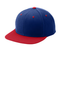 Sport-Tek YP Classics Flat Bill Snapback Cap - True Royal/ True Red