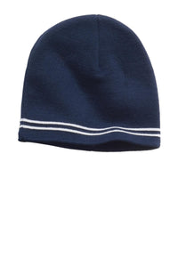 Sport-Tek Spectator Beanie - True Navy/ White