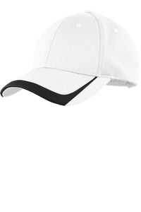 Sport-Tek Pique Colorblock Cap - White/ Black