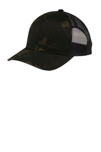 Sport-Tek YP Classics Retro Trucker Cap - Multicam Black