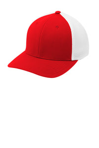 Sport-Tek  Flexfit  Air Mesh Back Cap - True Red/ White