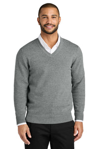 Port Authority Easy Care V-Neck Sweater SW2850 - Medium Heather Grey