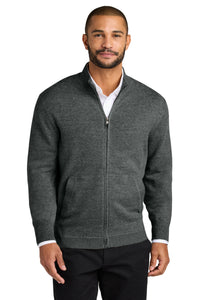 Port Authority Easy Care Full-Zip Sweater SW2901 - Charcoal Heather
