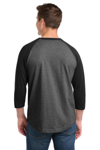 Sport-Tek Colorblock Raglan Jersey - Dark Heather Grey/ Black Back