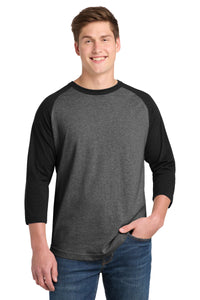 Sport-Tek Colorblock Raglan Jersey - Dark Heather Grey/ Black