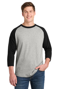 Sport-Tek Colorblock Raglan Jersey - Heather Grey/ Black