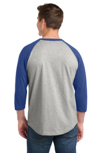 Sport-Tek Colorblock Raglan Jersey - Heather Grey/ Royal Back