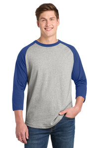 Sport-Tek Colorblock Raglan Jersey - Heather Grey/ Royal
