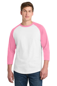 Sport-Tek Colorblock Raglan Jersey - White/ Bright Pink