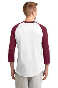 Sport-Tek Colorblock Raglan Jersey - White/ Cardinal Back