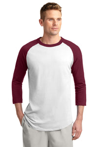 Sport-Tek Colorblock Raglan Jersey - White/ Cardinal