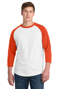 Sport-Tek Colorblock Raglan Jersey - White/ Deep Orange