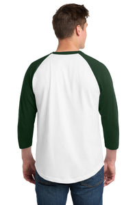 Sport-Tek Colorblock Raglan Jersey - White/ Forest Back