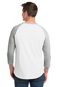 Sport-Tek Colorblock Raglan Jersey - White/ Heather Grey Back