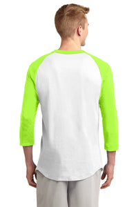 Sport-Tek Colorblock Raglan Jersey - White/ Lime Shock Back