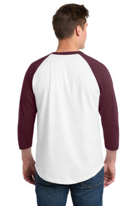 Sport-Tek Colorblock Raglan Jersey - White/ Maroon Back