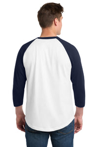 Sport-Tek Colorblock Raglan Jersey - White/ Navy Back