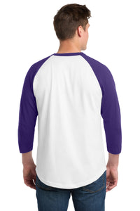 Sport-Tek Colorblock Raglan Jersey - White/ Purple Back