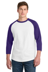 Sport-Tek Colorblock Raglan Jersey - White/ Purple