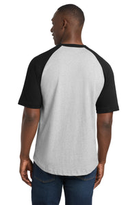 Sport-Tek Short Sleeve Colorblock Raglan Jersey - Heather Grey/ Black Back