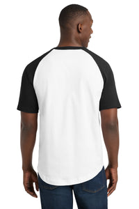 Sport-Tek Short Sleeve Colorblock Raglan Jersey - White/ Black Back