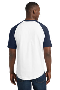 Sport-Tek Short Sleeve Colorblock Raglan Jersey - White/ Navy Back