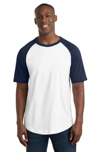 Sport-Tek Short Sleeve Colorblock Raglan Jersey - White/ Navy