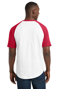 Sport-Tek Short Sleeve Colorblock Raglan Jersey - White/ Red Back