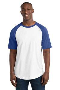 Sport-Tek Short Sleeve Colorblock Raglan Jersey - White/ Royal