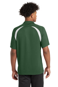Sport-Tek Dry Zone Colorblock Raglan Polo - Forest Green/ White Back